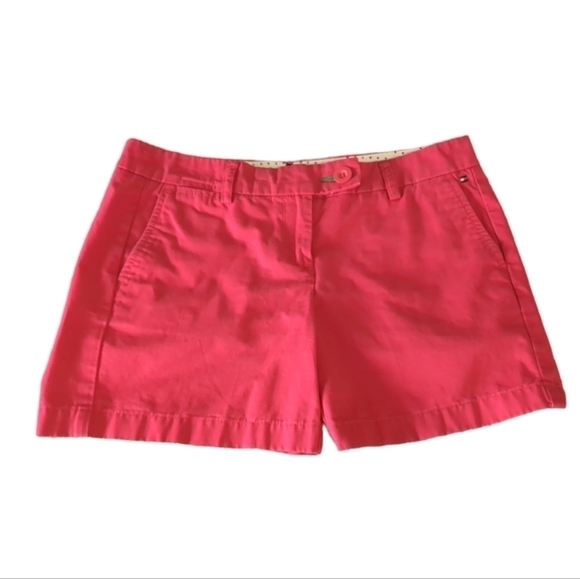 Tommy Hilfiger Women's Watermelon Pink Chino Shorts Double Button Size 4 - Picture 1 of 13